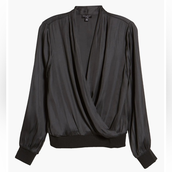 Current Air Surplice Satin Long Sleeve Top - Picture 13 of 13